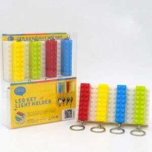 Building Block Brick 4 Pieces LED Light Keychain Holder Organizer