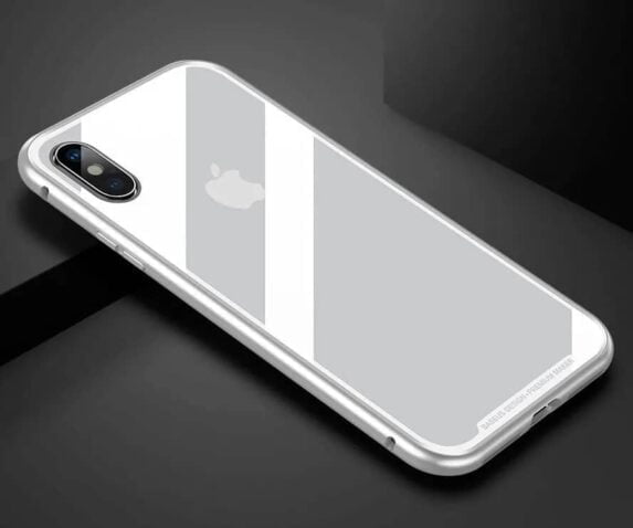 Baseus Magnetic Case For iPhone X, (silver, transparent, magnetic)