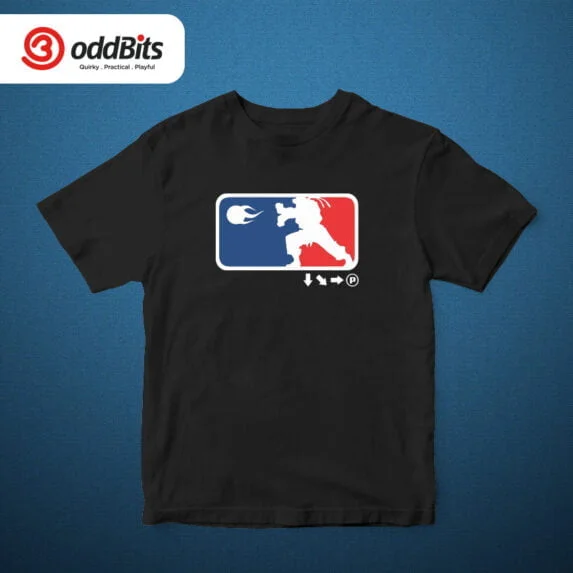 Street Fighter Haduken Graphic Tshirt Black