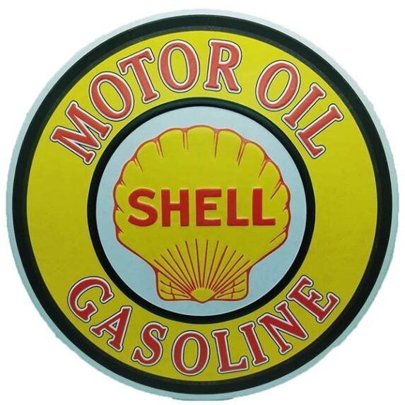 Shell round Embossed Metal Wall Poster