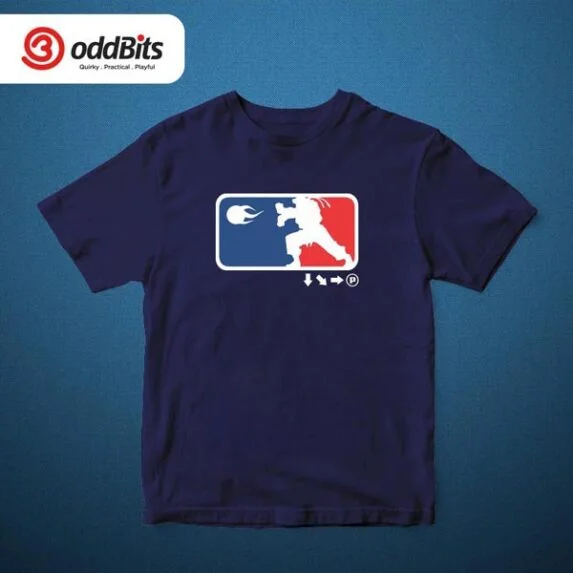 Street Fighter Haduken Graphic Tshirt Navy