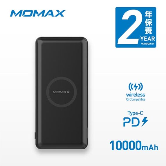 Momax - Q.Power Minimal 10W Wireless Power Bank 10000mAh Black IP89D