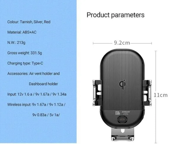 JOYROOM JR-ZS187 Automatic Wireless Car Charger Magnetic Charger Mobile Holder For Car
