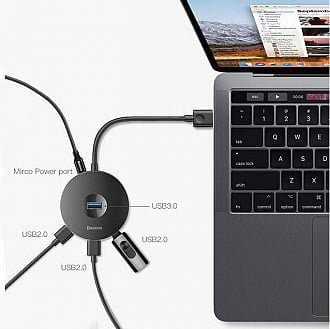 Baseus Hub 4in1 USB-C to USB 3.0 + 3x USB 2.0 15cm - For Macbook and Laptops