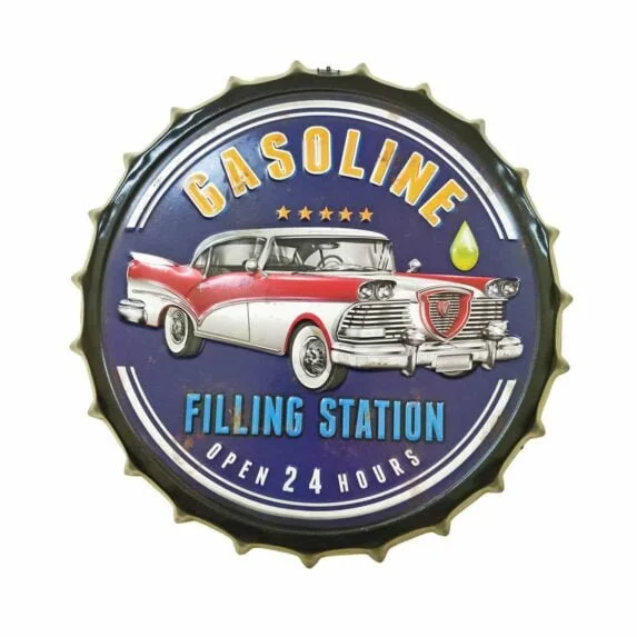 Gasoline Station Metal Decorative Wall Hanging Bottle Cap
