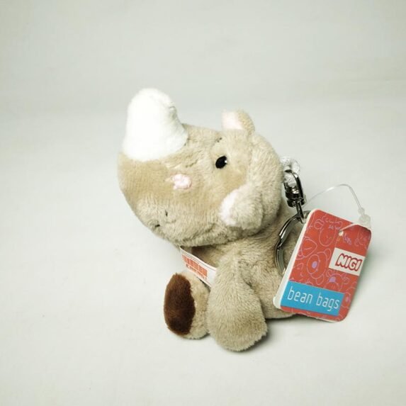 NICI Rhino Plush Toy Stuffed Animal Keyring Keychain