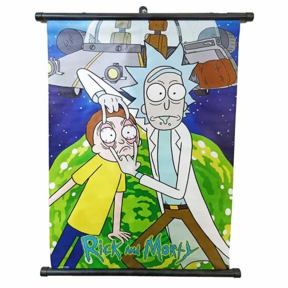 Rick And Morty Space Ship Fabric Poster