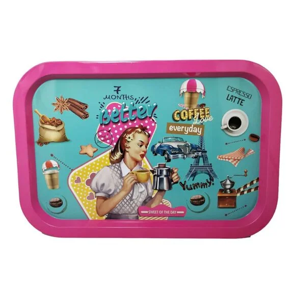 Mid Tin tray: Retro Coffee Love