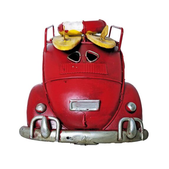 Vintage Red Handmade VW Beetle Model