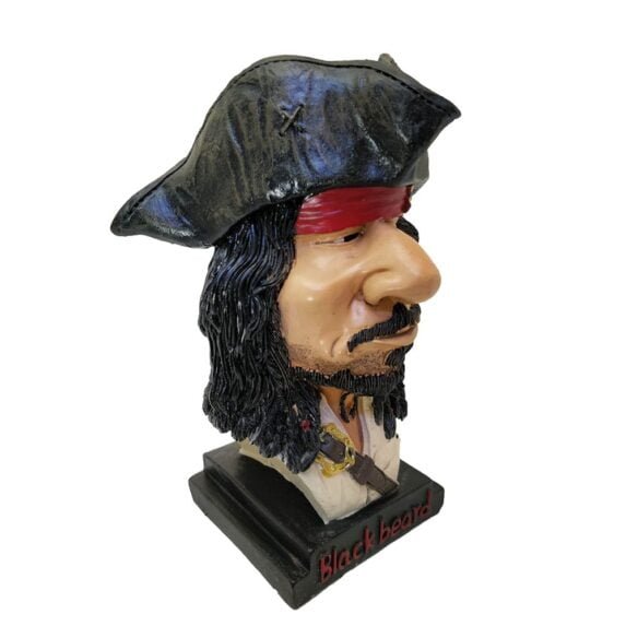 Black Beard Pirate Bust Resin Statue / Figurine