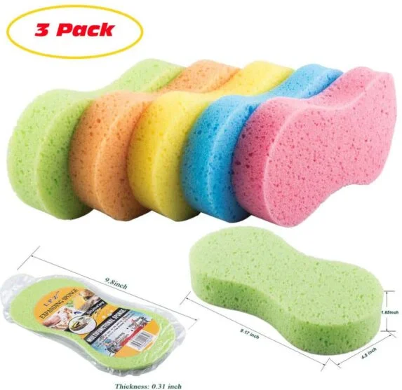 Big Size Car Washing Sponge Vacuum Compressed Auto Paint Care Cleaning Tools Accessories Pack Of 3