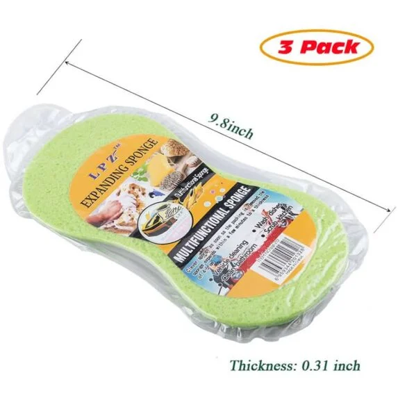 Big Size Car Washing Sponge Vacuum Compressed Auto Paint Care Cleaning Tools Accessories Pack Of 3