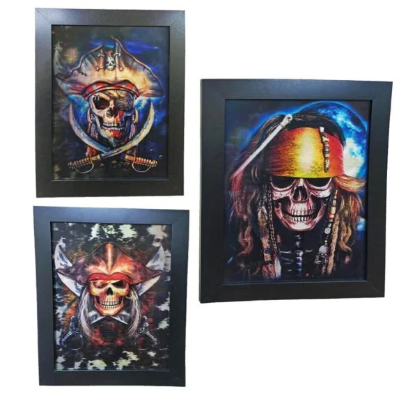 Lenticular 3 in 1 - 5D Framed Wall Art Pirates