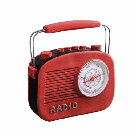 Retro Red Mini Radio Model Resin Hand crafted Home Classic Decoration Gift Coin Bank