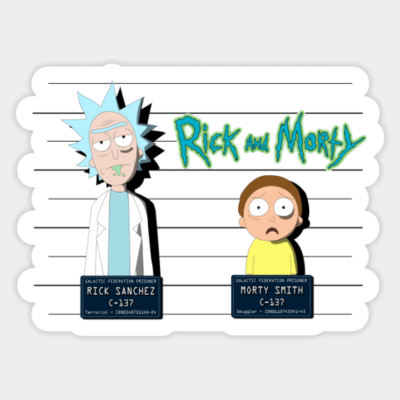 Rick And Morty Mugshot Vinyl Sticker