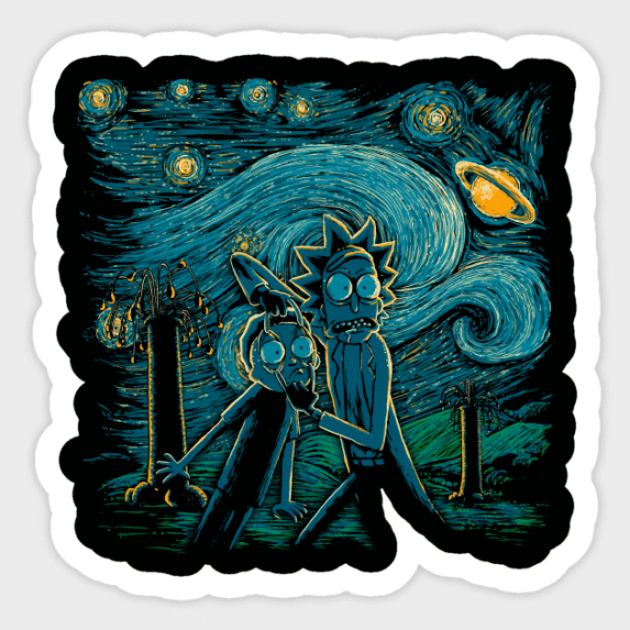 Rick And Morty Starry Night Vinyl Sticker