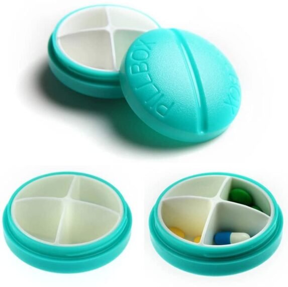 4 compartment Travel Pill Box Medicine Storage Dispenser Random color