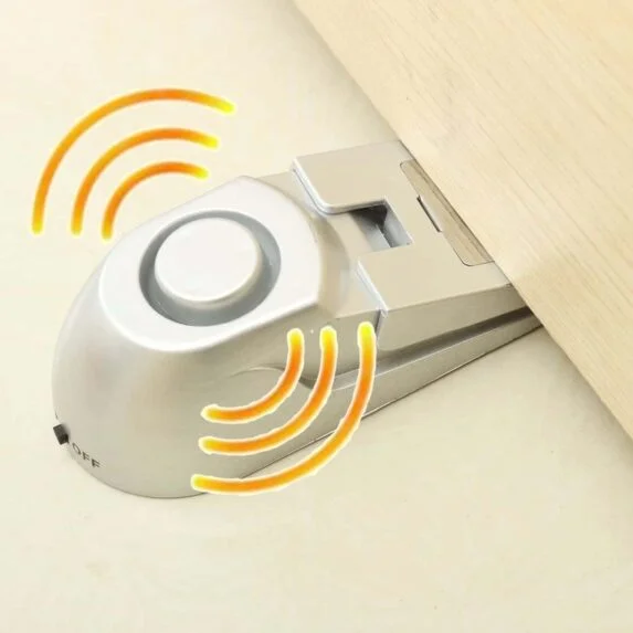 Home Security Safety Door Stopper Blocking Wedge Warning Alarm Alert System