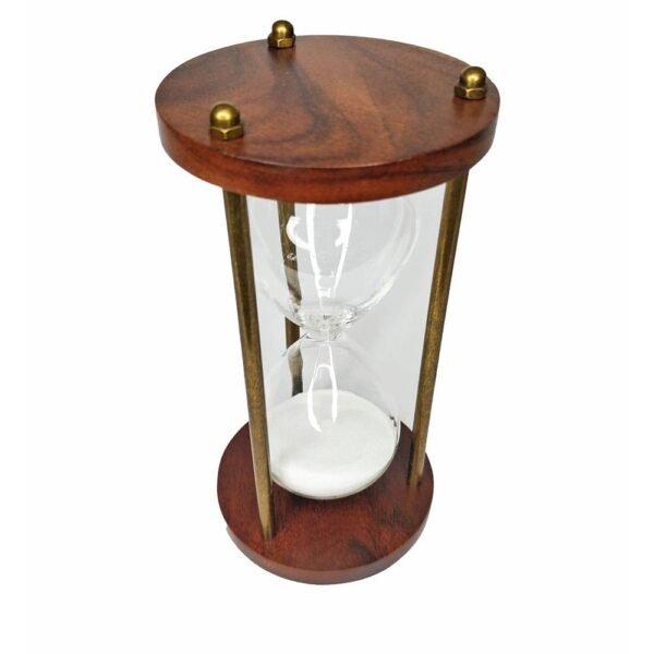 Wooden and Brass Round Sand Timer Hourglass