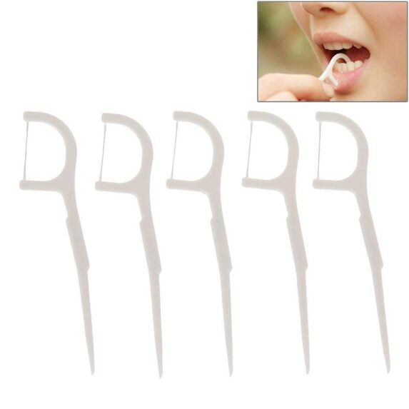 30 PCS Tooth Pick with Thread Wide Type ABS Dental Floss