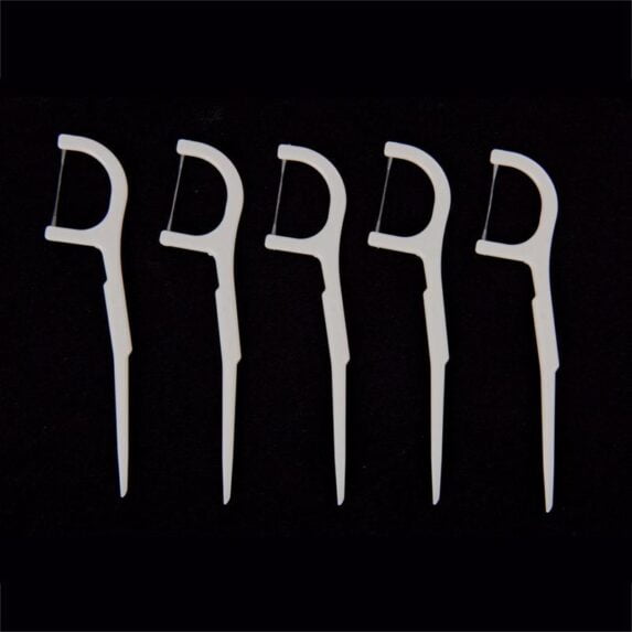 30 PCS Tooth Pick with Thread Wide Type ABS Dental Floss