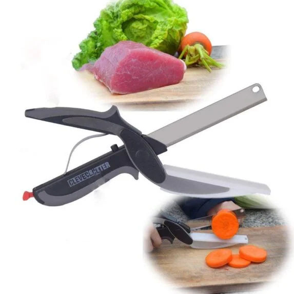 Smart Cutter 3 in 1 Clever Knife and Cutting Board Premium Quality Stainless Steel Blades