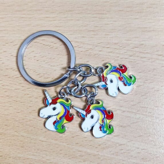 Cute Unicorn E Metal Keychain