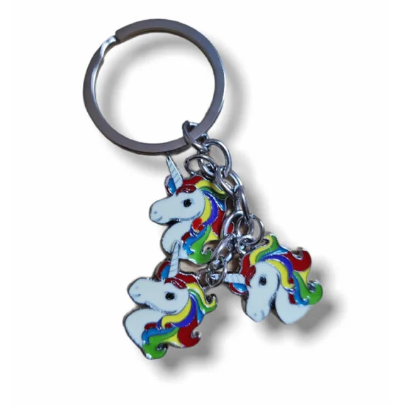 Cute Unicorn E Metal Keychain