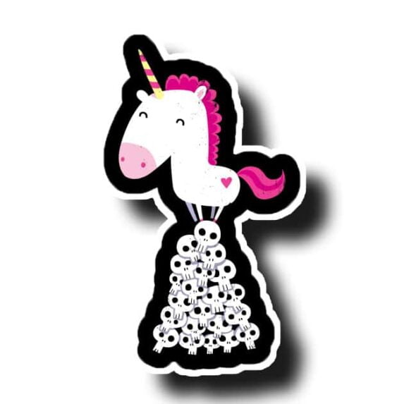 Unicorn On Rampage Vinyl Sticker