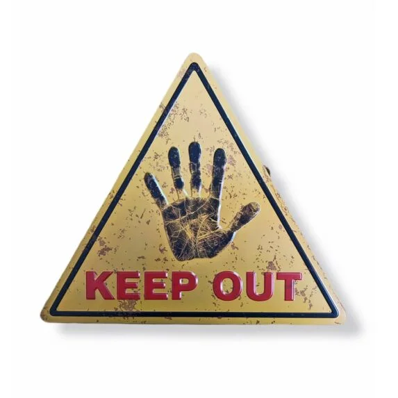 Embossed Metal Tri Poster Keep Out