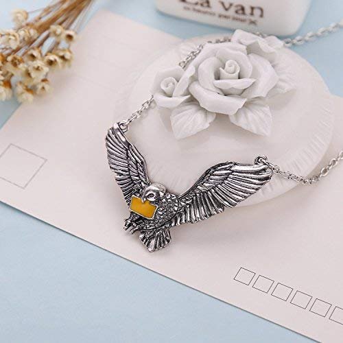 Harry Potter Hedwig Post Owl Messenger with Letter of Admission Silver Pendant