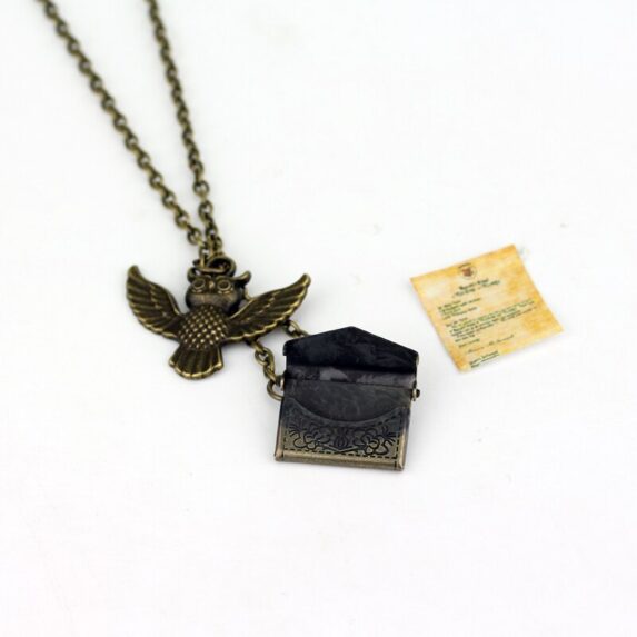 Harry Potter Owl Post with Acceptance Letter Pendant Locket Necklace