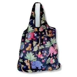 Black Jungle Grocery Bag Reusable Foldable Shopping Bags