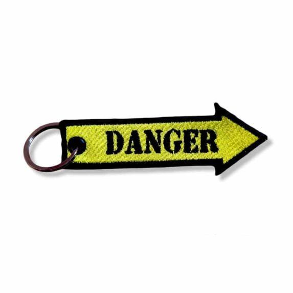 Danger Embroidery Cloth Keychain