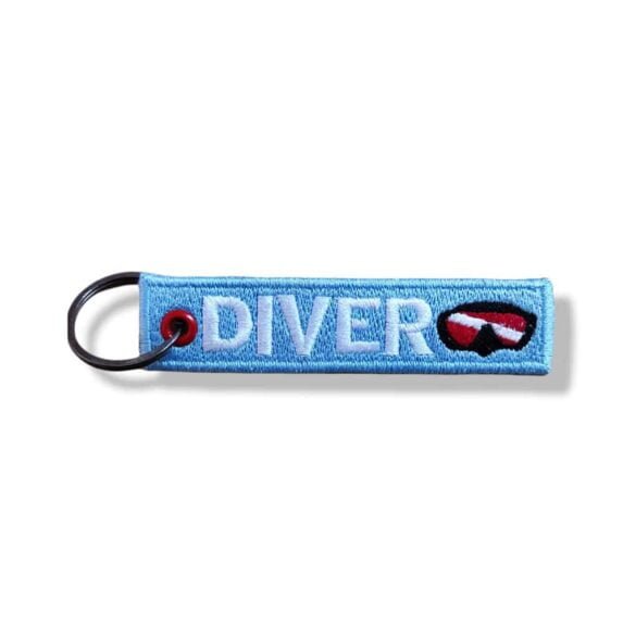 Diver embroidery cloth keychain