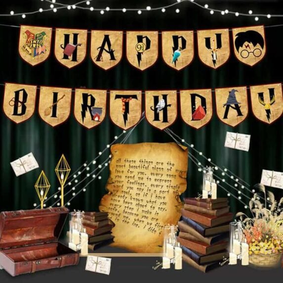 Harry Potter Happy Birthday Banner Bunting Garland Hanging Party Decoration