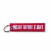 Insert Before Flight Embroidery Cloth Keychain