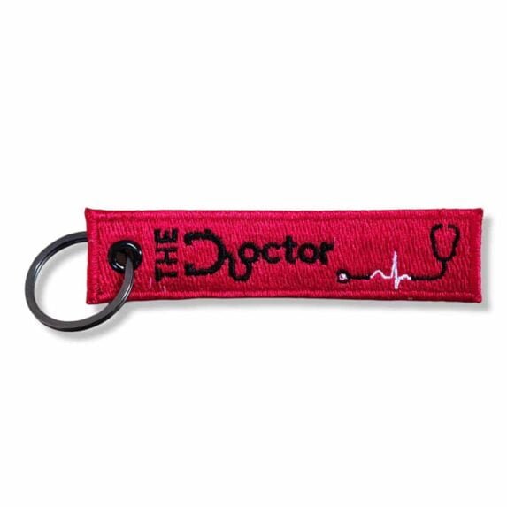 The Doctor Key embroidery cloth keychain