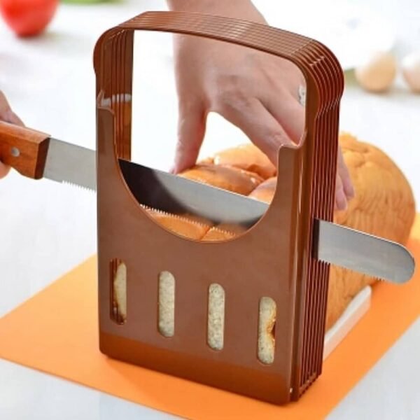 Bread Slicer Toast Slicer Yummy Sam Toast Cutting Guide Bread Toast Bagel Loaf Slicer Cutter Mold Sandwich Maker Toast Slicing Machine Folding and Adjustable with 5 Slice Thicknesses 4