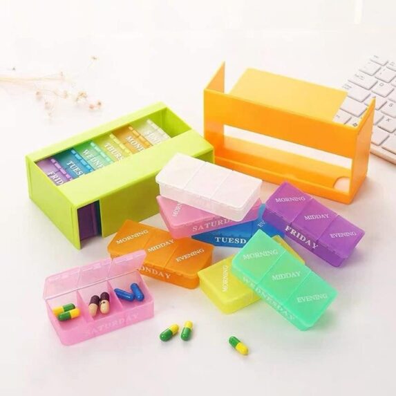 Pill Organizer 3 Times a Day, Large Weekly Pill Box Morning Noon Evening, 7 Day Pill Case, Medcine Case