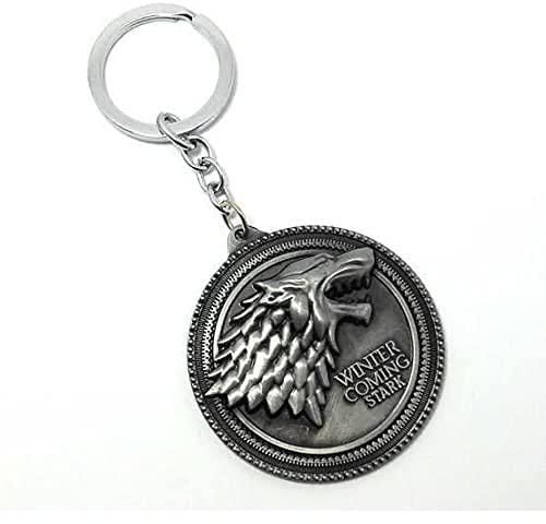 Game Of Thrones Stark Wolf Round Metal Keychain