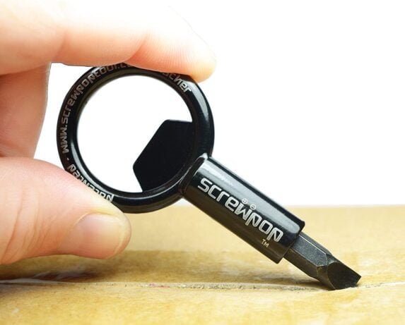 Screwpop Screwdriver Compact Bit Holder Keychain Carabiner Multi-Tool Bottle Opener with New Secure and Stronger Magnet (Includes Removable Double-Sided Bit)