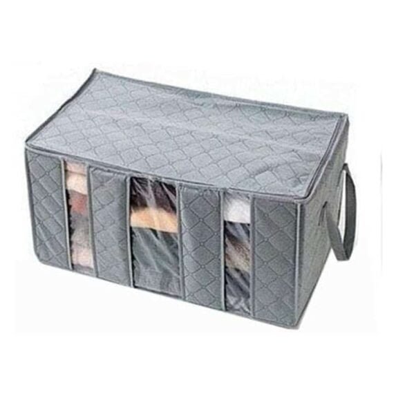 65L foldable Bamboo Charcoal fibre home Closet storage bag organizer box Sweater Blanket anti-bacterial Clothes