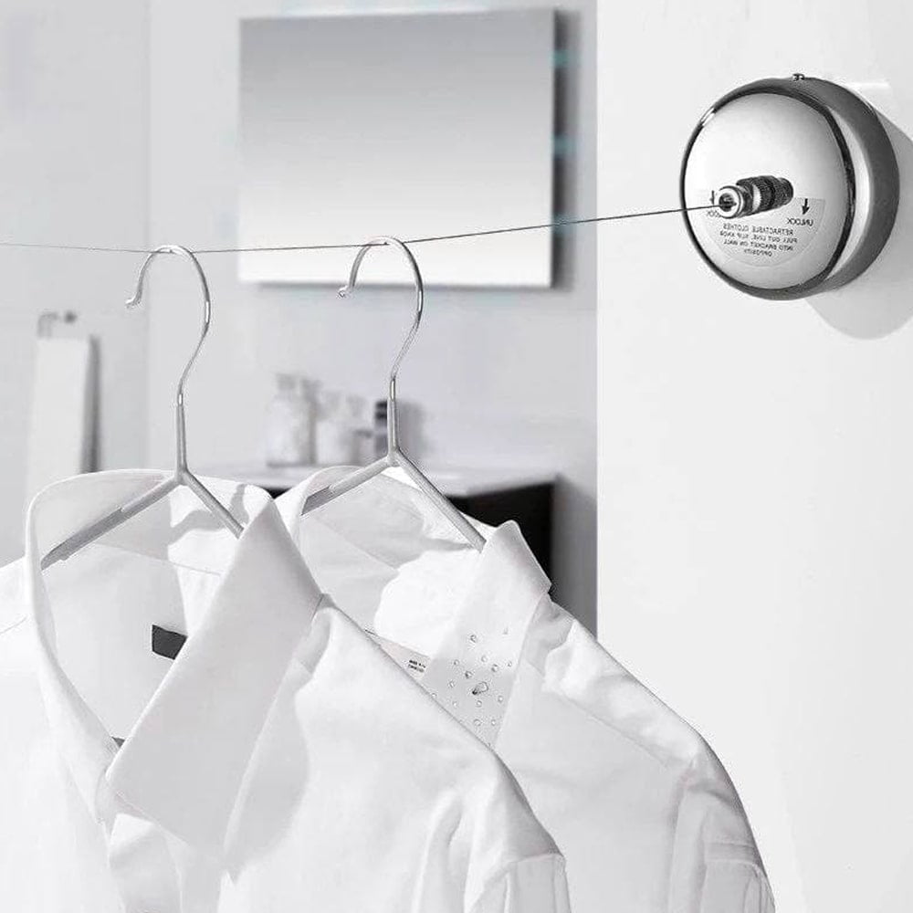 Portable Stainless Steel Retractable Clothesline Indoor Outdoor Laundry  Hanger Clothes Dryer Organiser Clothes Drying Rack Rope 3 Meters - OddBits