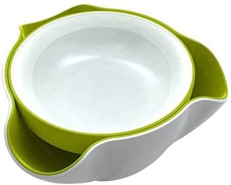 Snack & Store Double Dish Serving Bowl For Nuts, Olives And More