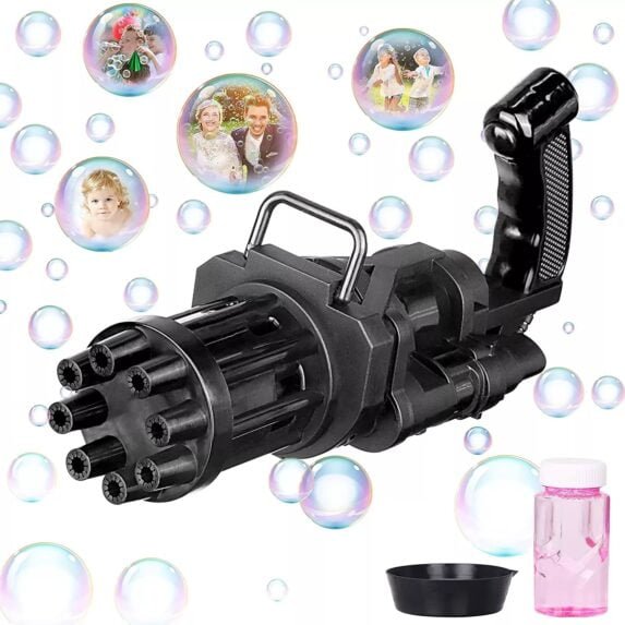 Bubble Blaster 8-Hole Automatic Bubble Blower Electric Bubble Maker Machine Toy for Toddler Kids Boys Girls