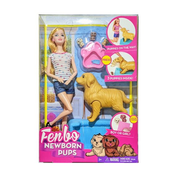 Fenbo Newborn Pups Doll Playset Toy for Girls