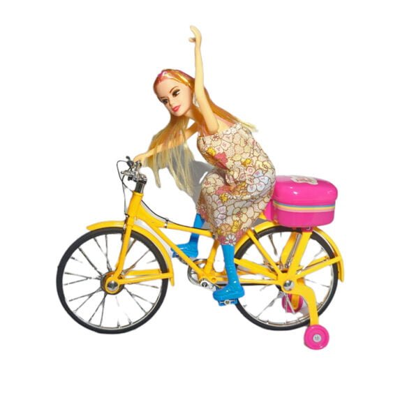 Bicycle Competition Moving Singing Doll Electric Toy For Girls