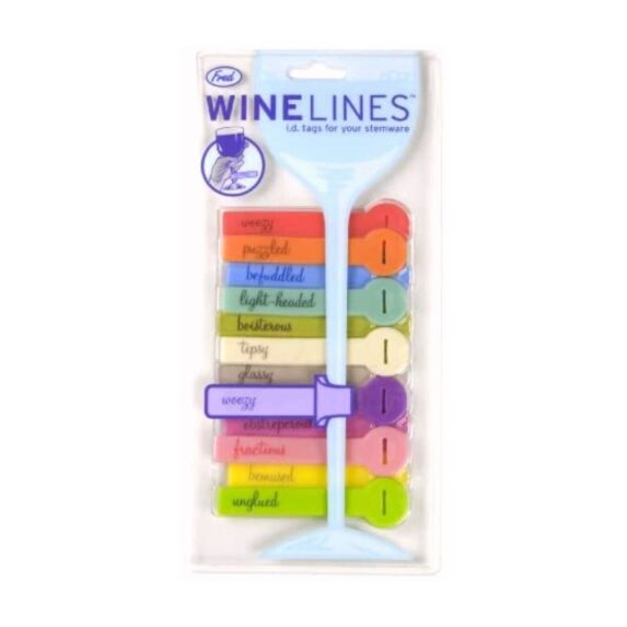 Genuine Fred WINE LINES Drink Markers, Euphemisms, Set of 12