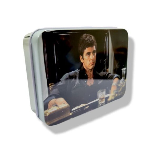 Al Pacino Scarface Tin Box Playing Card Storage Gift Box – Chocolate, Small Hair Accessories Metal Box with Lid